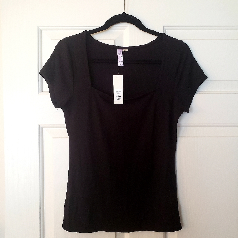 Francesca's Square Neck Ribbed Tshirt